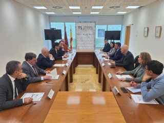 Momento de la reunión en la Ciudad de la Justicia